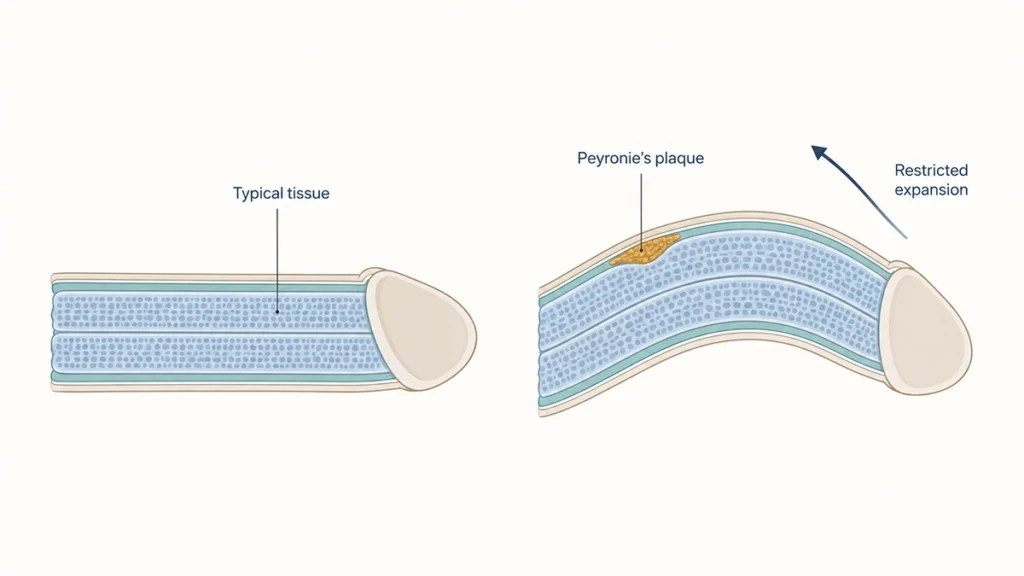 Medical illustration of Peyronie's Disease